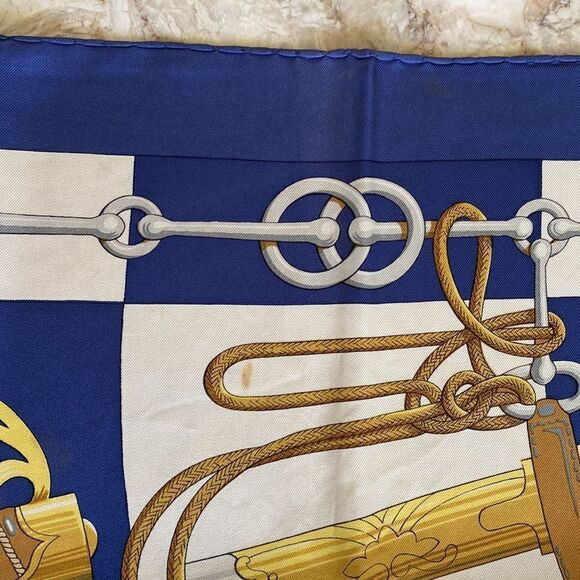 Authentic Hermes Cliquetis Carre 90 Scarf Multicolour 100% Silk Vintage - Picture 15 of 15